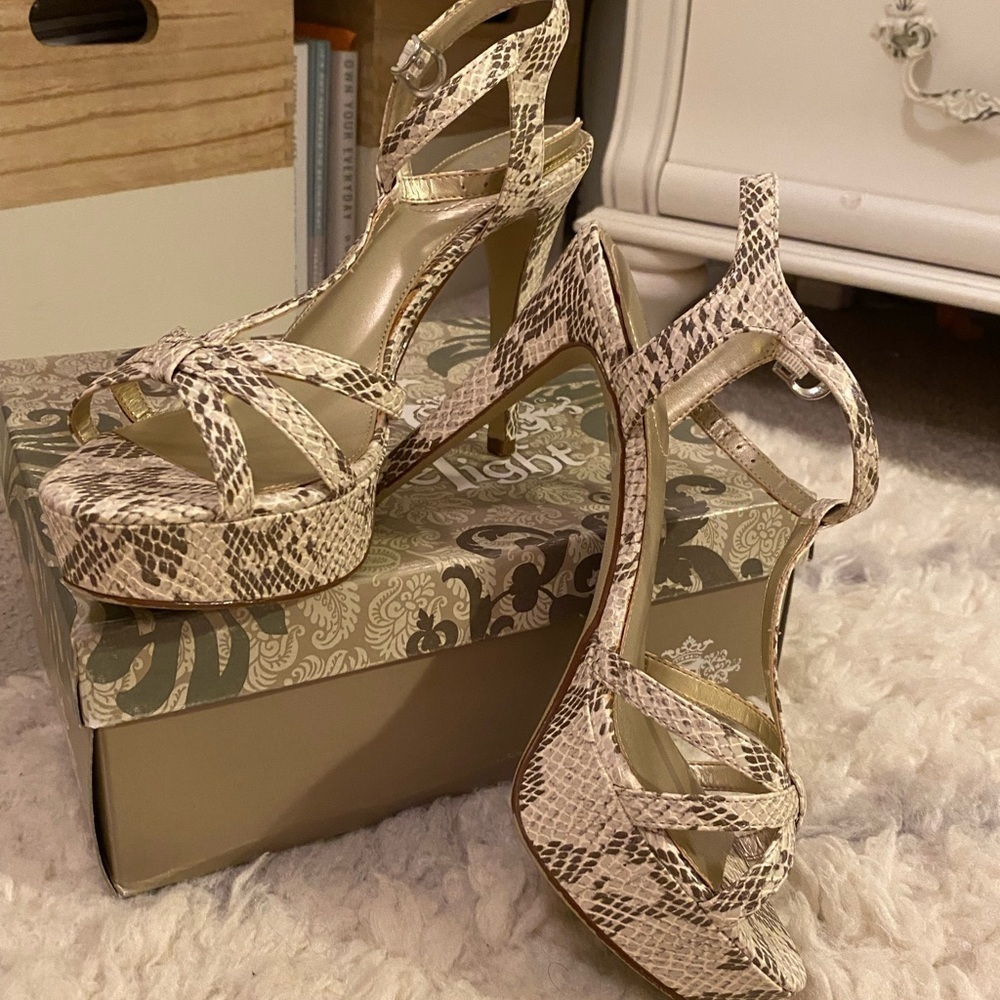 Limelight Snakeskin Heels View 2